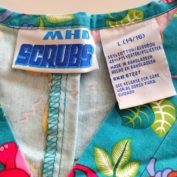 Zoo theme Scrub top Large 14/16 - Picture 3 of 3